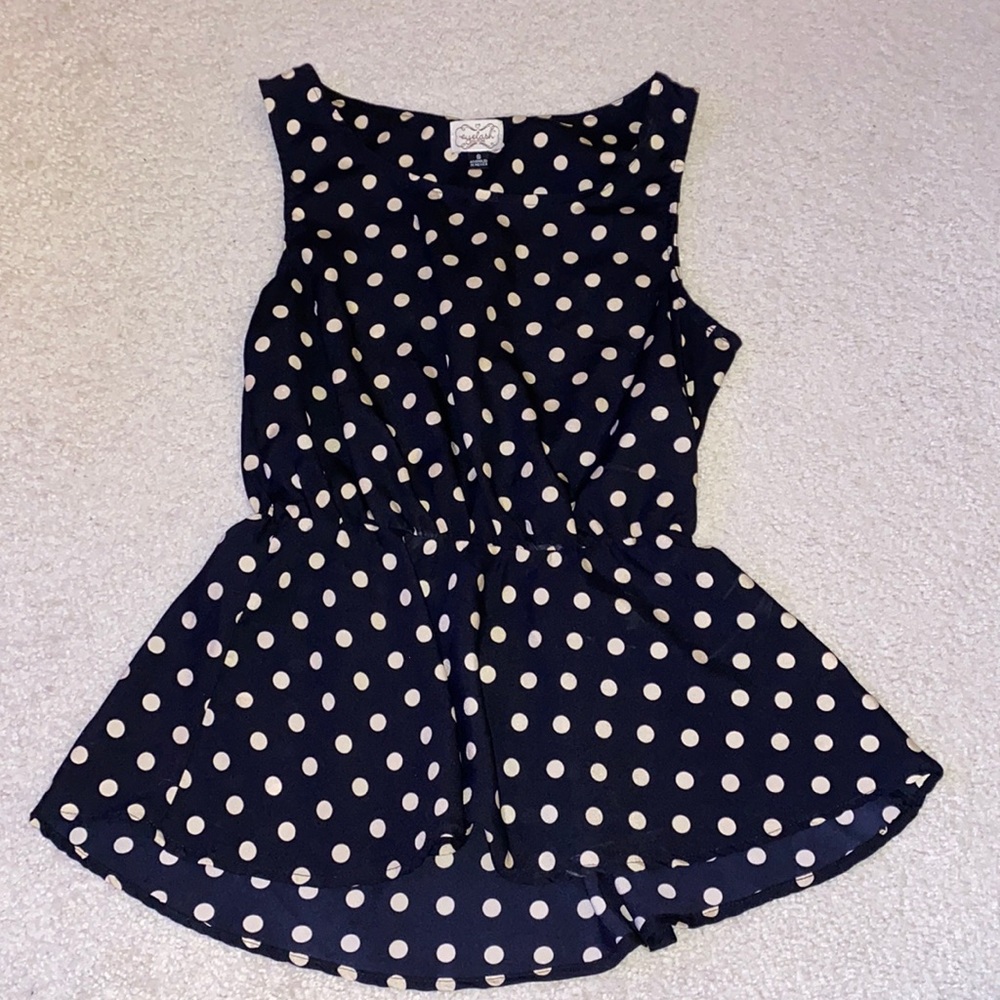 Polka Dot Scoop Neck Tank Top